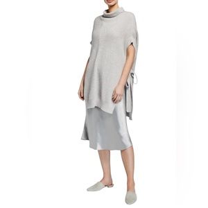 MAX MARA LEISURE Ribbed Mock-Neck Sweater Split Tie Sides